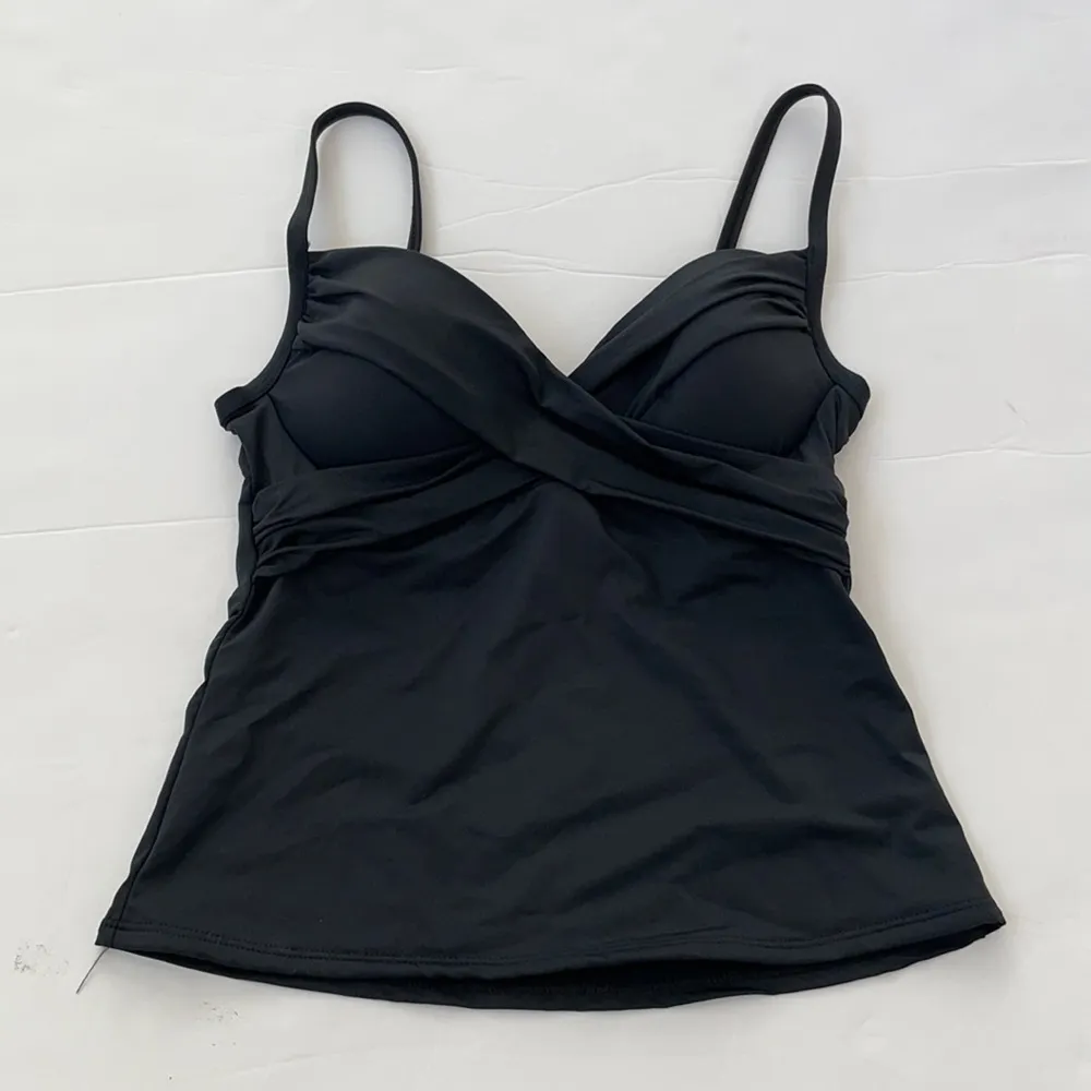 La Blanca Black Island Goddess underwire wrap tankini top 4 NWOT - Image 3