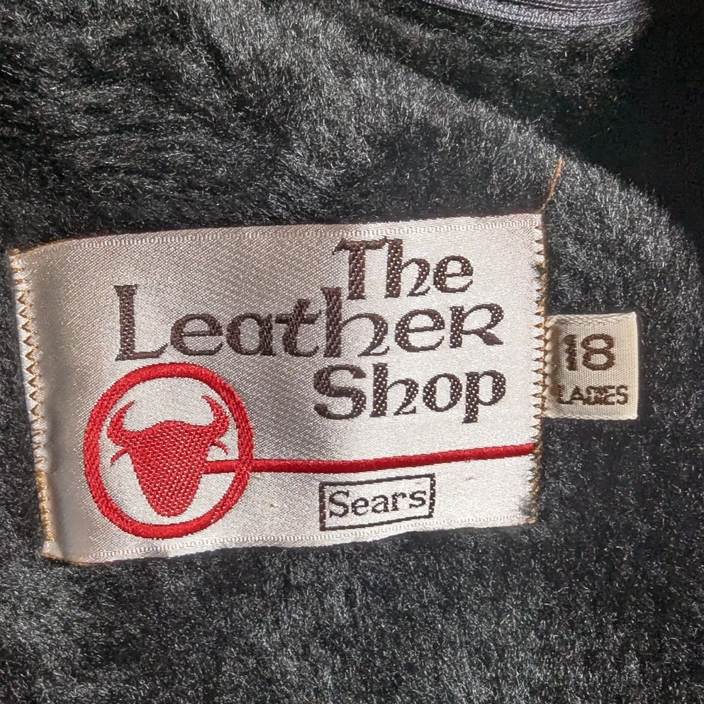 Vtg 1980s The Leather Shop Black Harley Patch Full Zip Biker Jacket Women's 18 - Image 7