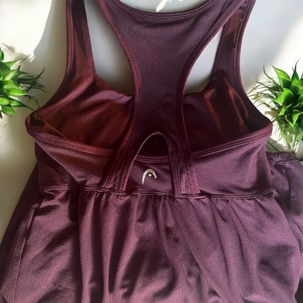 ℋℰ𝒜𝒟 Purple 𝒫ℒ𝒰ℳ Athletic Tank razorback built in bra pull string on bottom - Image 3
