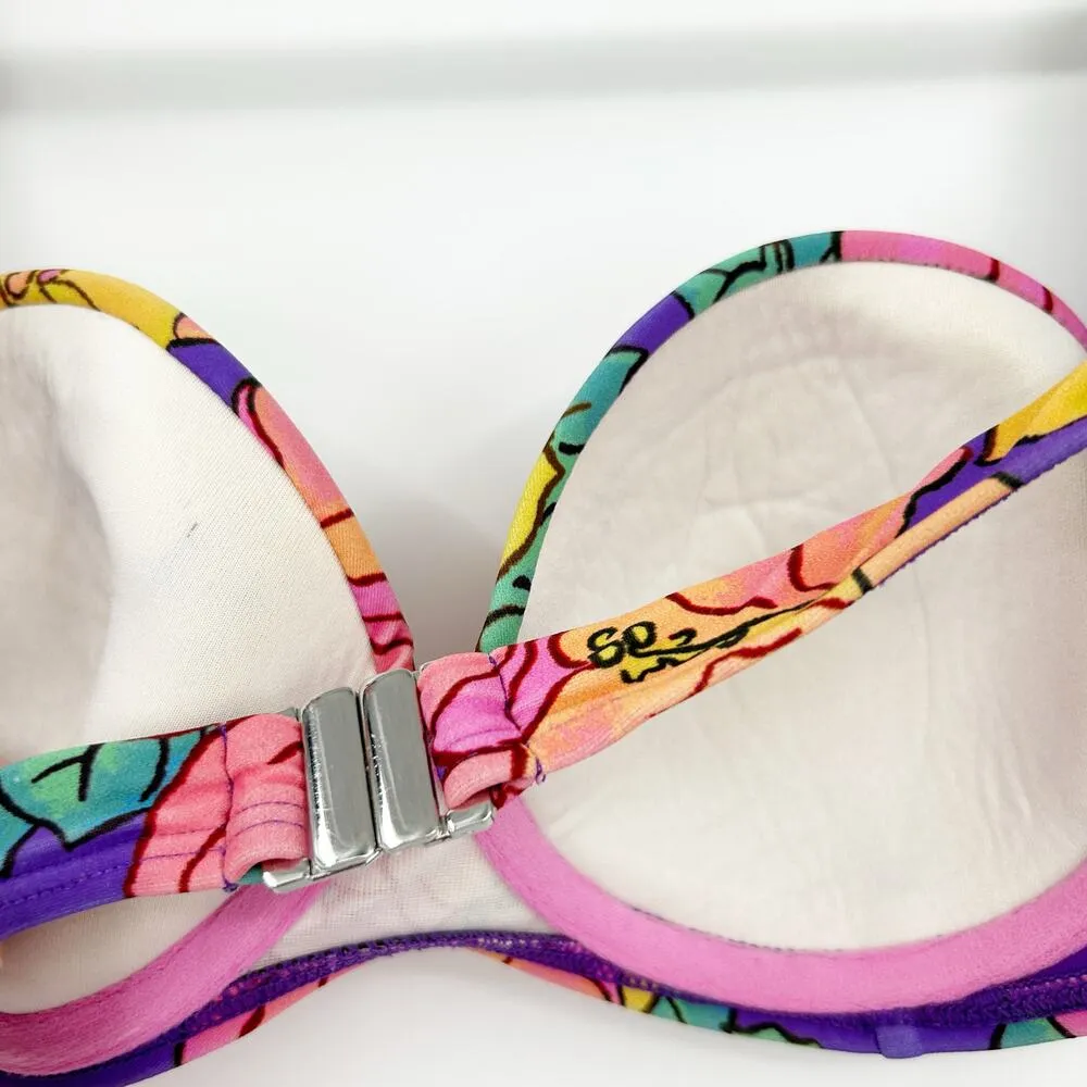 Lovers + Friends Women Beach Talie Balconette Underwire Floral Swim Bikini Top L - Image 4