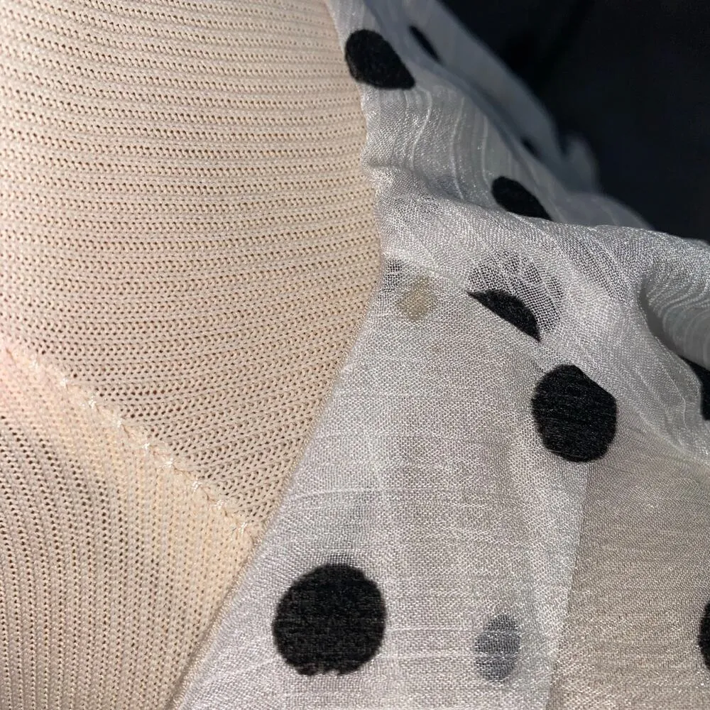 Elliatt Black White Polka Dot Dorothy Ruffled Tiered Flounce Mini Dress Small - Image 9