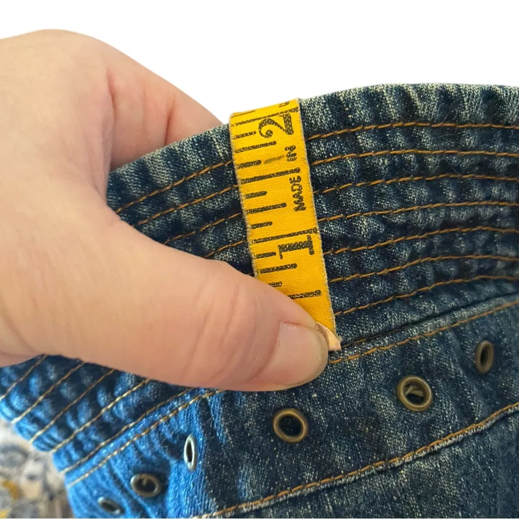 Vintage 90s L.e.i Jean bucket Hat denim cap brass Grommets streetwear grunge Blue - Image 7