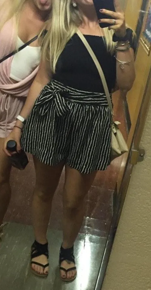 Black & White Striped Shorts - Image 3