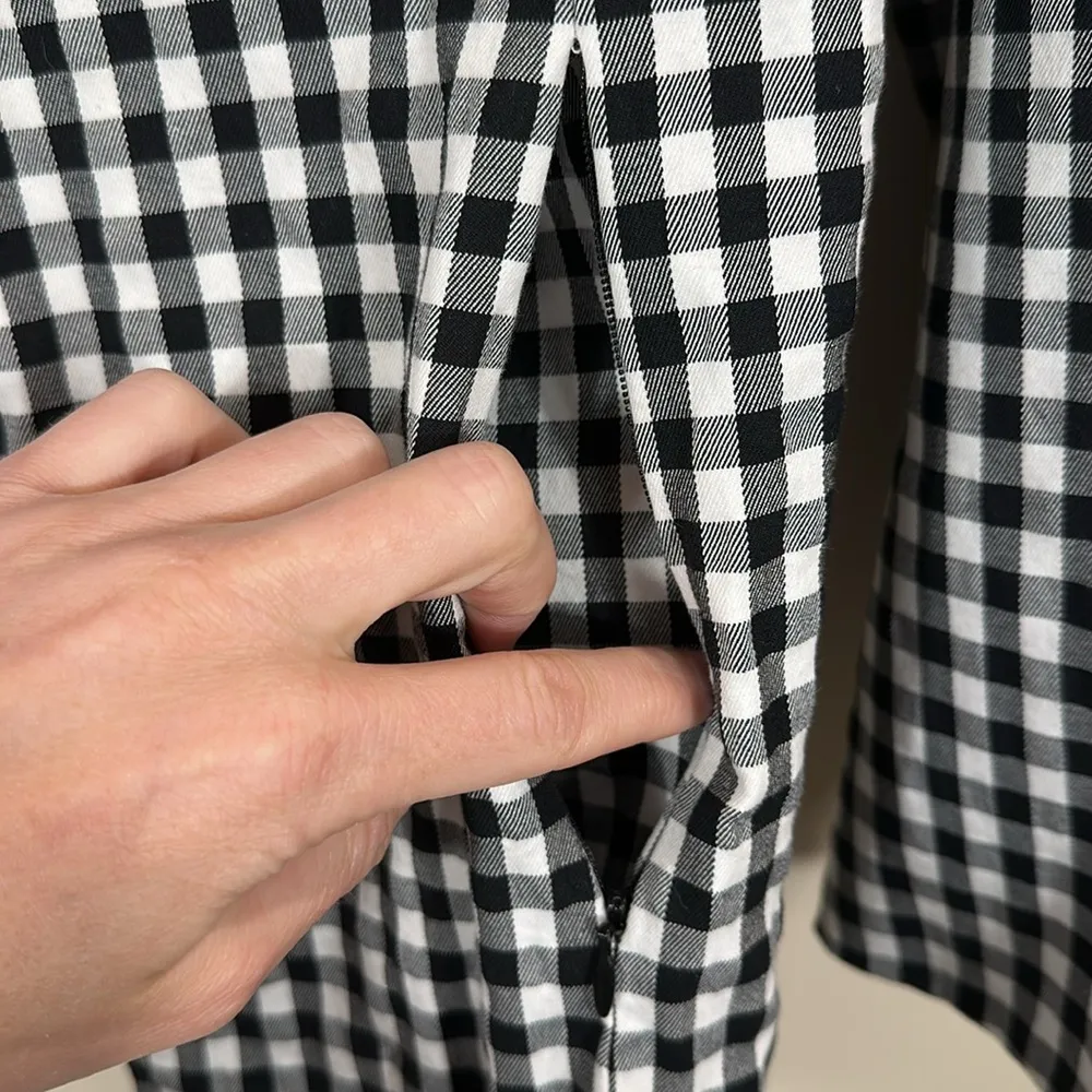 Tyler Boe Black White Gingham Buffalo Plaid Blazer Coat Polka Dot Women Size 10 - Image 4