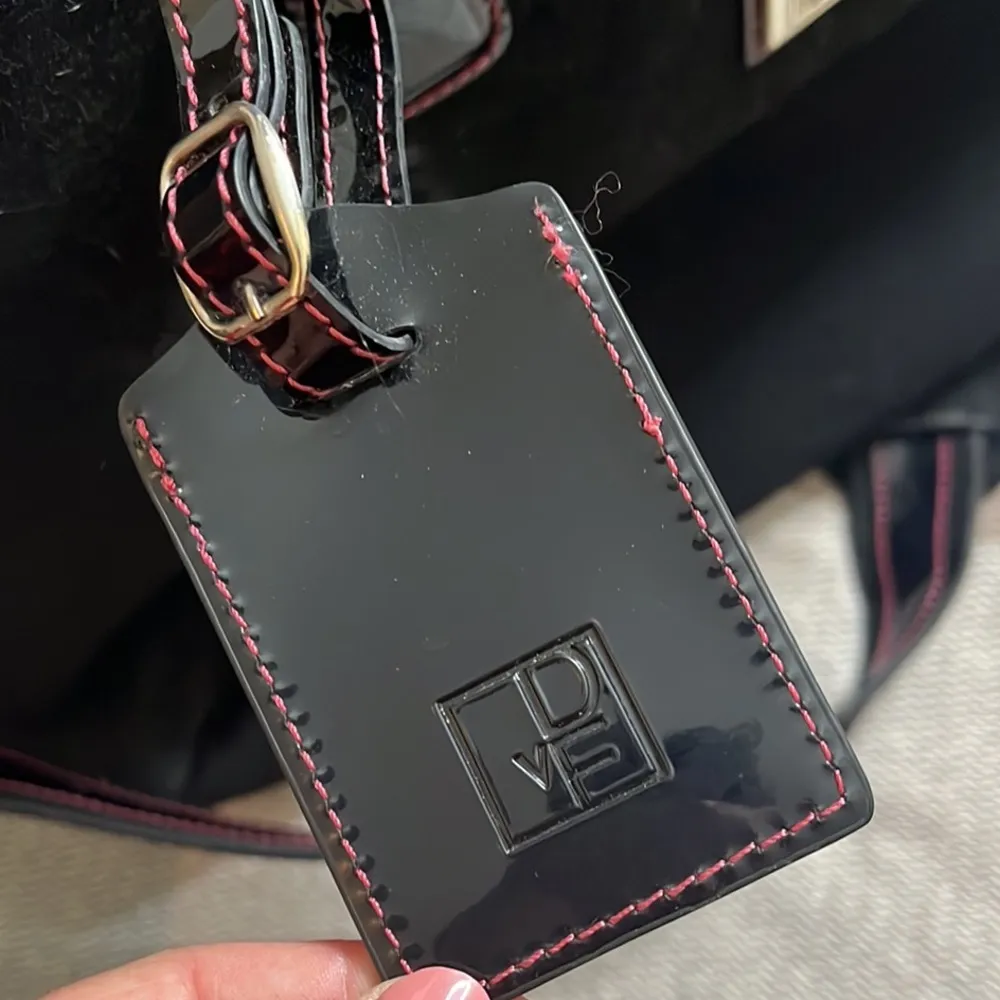 Diane Von Frustenberg Bag Black Tote Purse Overnight Weekender DVF - Image 8