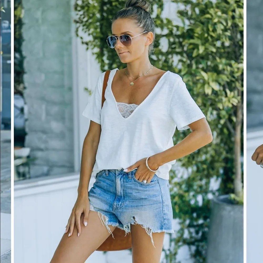 ✨ BEAUTIFY COTTON LACE TEE✨ - Image 5