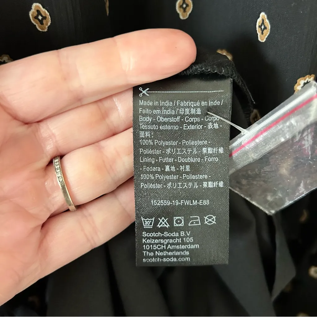 Scotch & Soda Maison Scotch Mille Nuits Tasha Ruffled Tiered Midi Dress Black M - Image 9