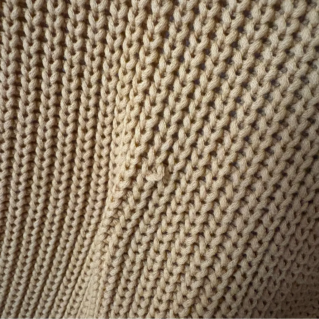 JENNI KAYNE Fisherman Organic Cotton V Neck Knit Sweater in Mustard Size Medium - Image 8