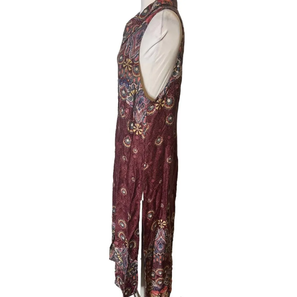 Free people come see about me longline vest duster paisley print sz M - Image 8