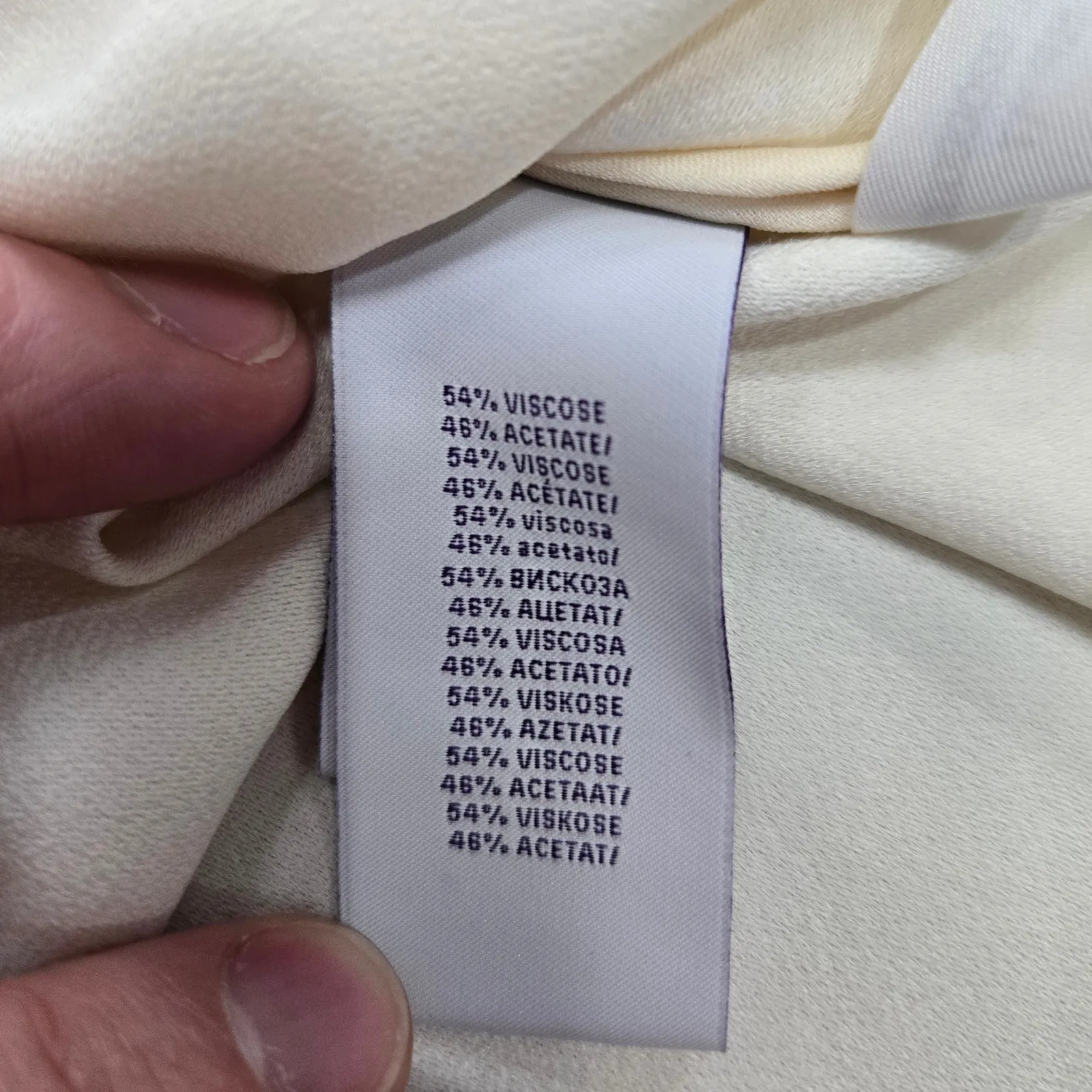 Y2K Ralph Lauren Purple Label Ivory V Neck Minimalist Designer Blouse Size 2 - Image 10