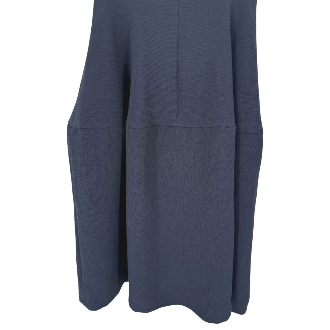 Chouchou Sleeveless Midi Dress Sweetheart Neckline Pockets Navy Blue Size Medium - Image 10