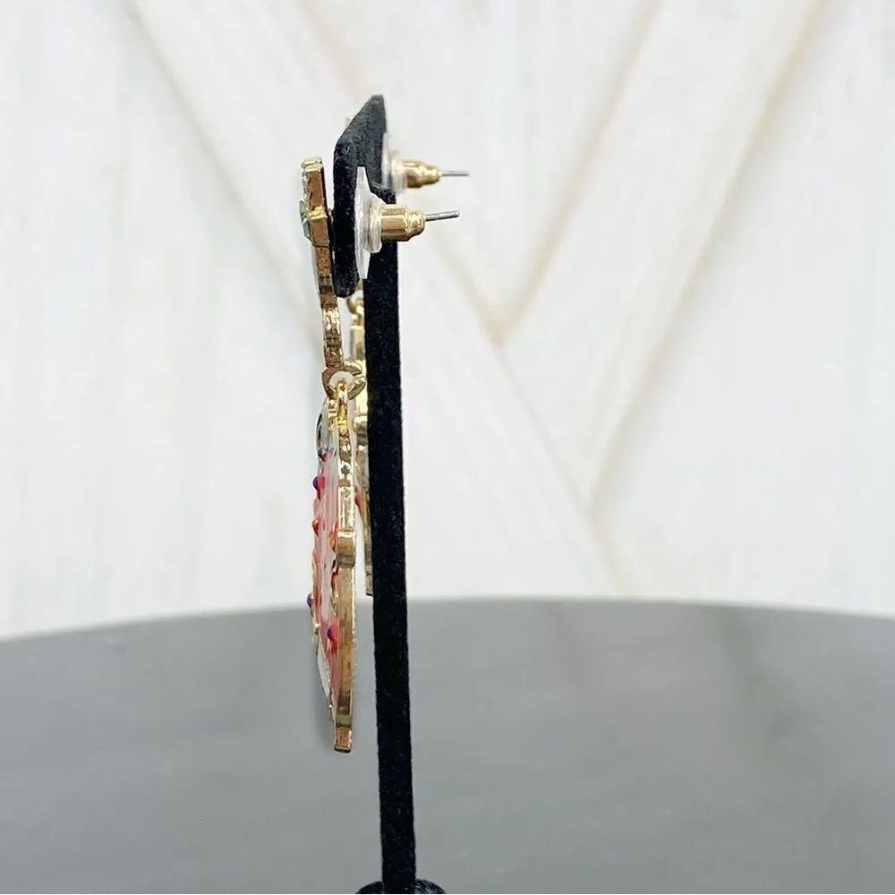 Serra Ugly Sweater Rhinestone Dangle Earrings Holiday Christmas - Image 3