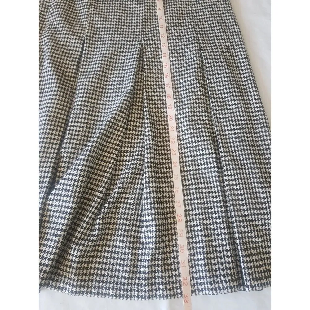 Kayra Womens Skirt Sz 38 EU Sz 10 US Maxi  Pleated Houndstooth Yoke Equestrian - Image 6