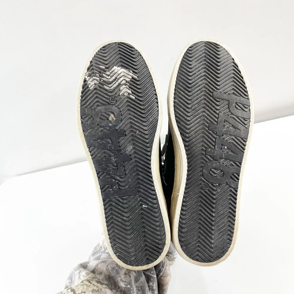 P448 High Top Lace Up Skate Sneakers Black Gold Foil 7 - Image 9