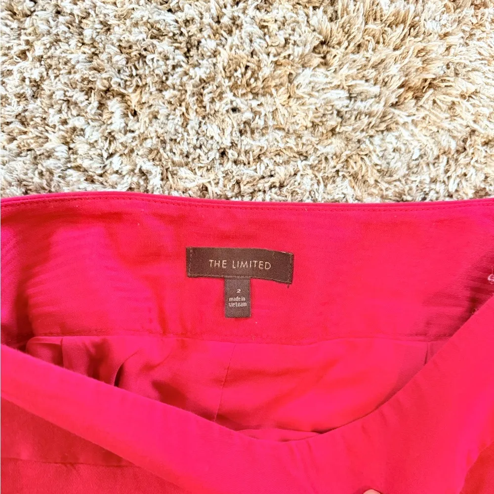The Limited Pencil Skirt Red Black Lined  Zipper Womens Size 4 - Image 8