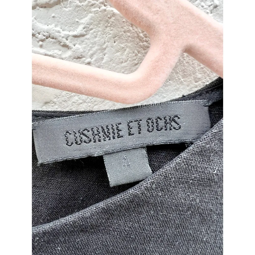 Cushnie Et Ochs Sleeveless Linen Blend Cutout Side Top Black Women's Size 4 - Image 4