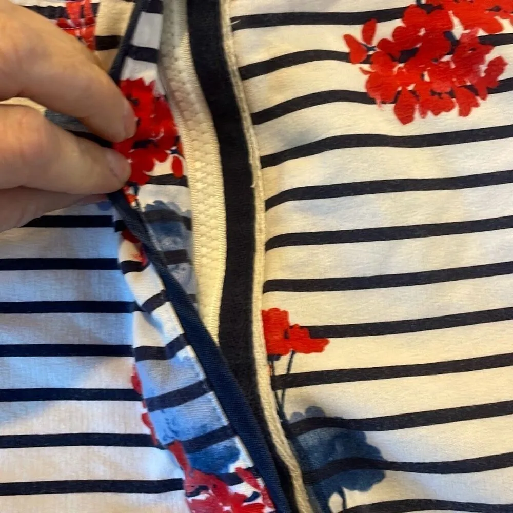 Joules striped floral quarter button pullover sweater 14 Red - Image 8