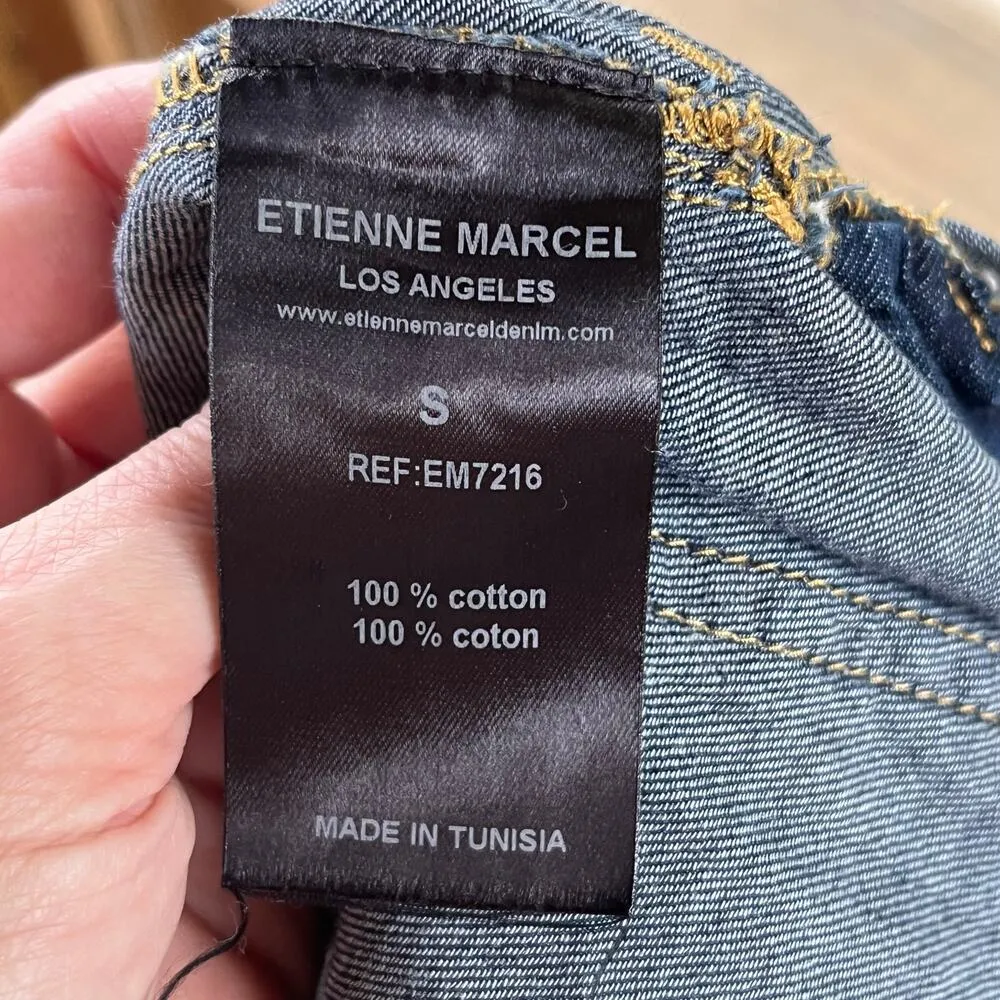 Etienne Marcel Women's Dark Wash Denim Overalls Size S Blue - Image 8