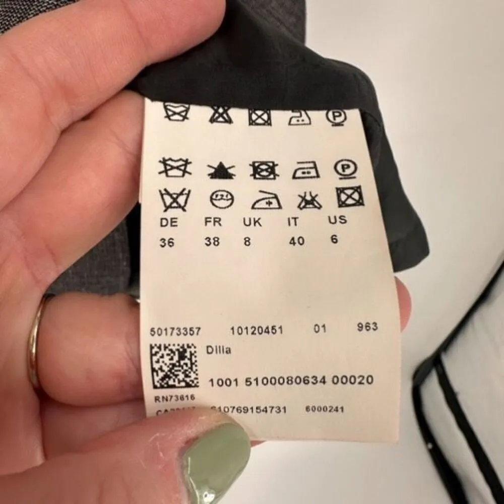 Hugo Boss Womens Linen Blend Cap Sleeve Pleated Sheath Dress Heather Gray Size 6 - Image 7