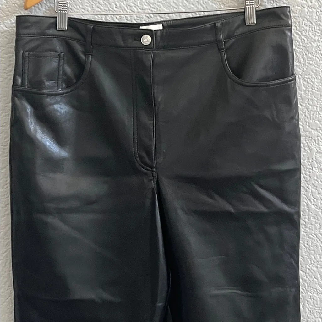 Aritzia Wilfred Black Melina Vegan Leather Pants Size 16 - Image 4