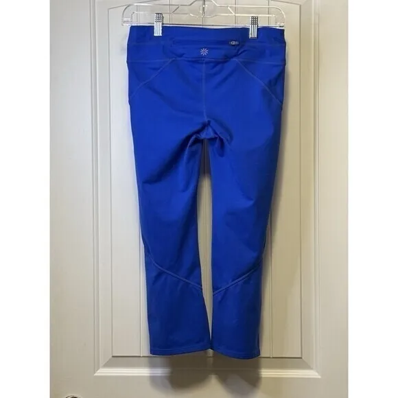 ATHLETA Rainier Women's Noble Blue Yoga Gym Pants Leggings Capri Small #467899 # - Image 5