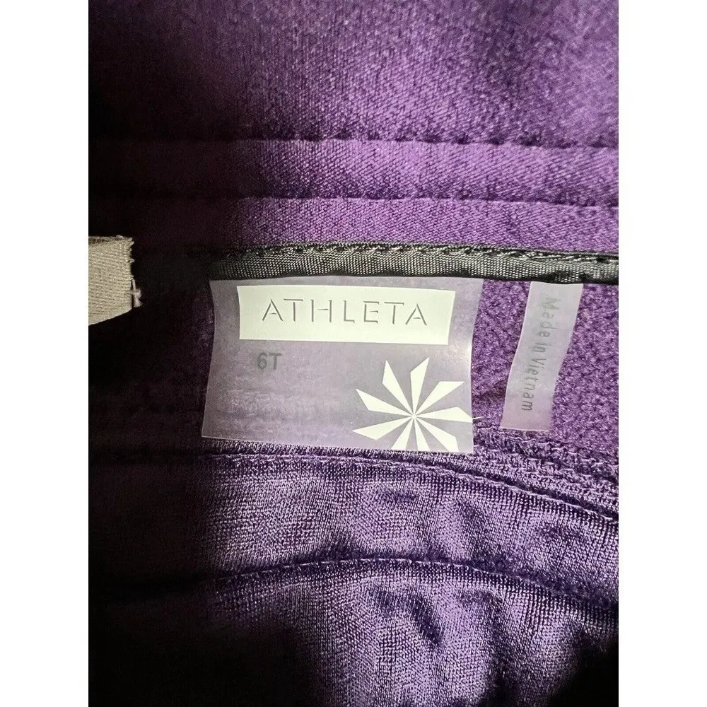 Athleta Floral Design Soft Shell Fleece Lined Ski/Snow Pants Purple Size 6 Tall - Image 6