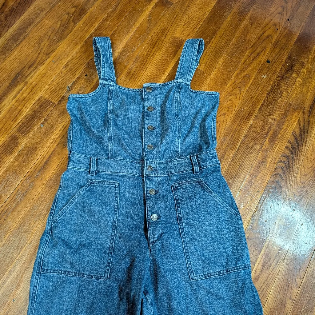 Aerie Wide Leg Denim Overalls - Image 2