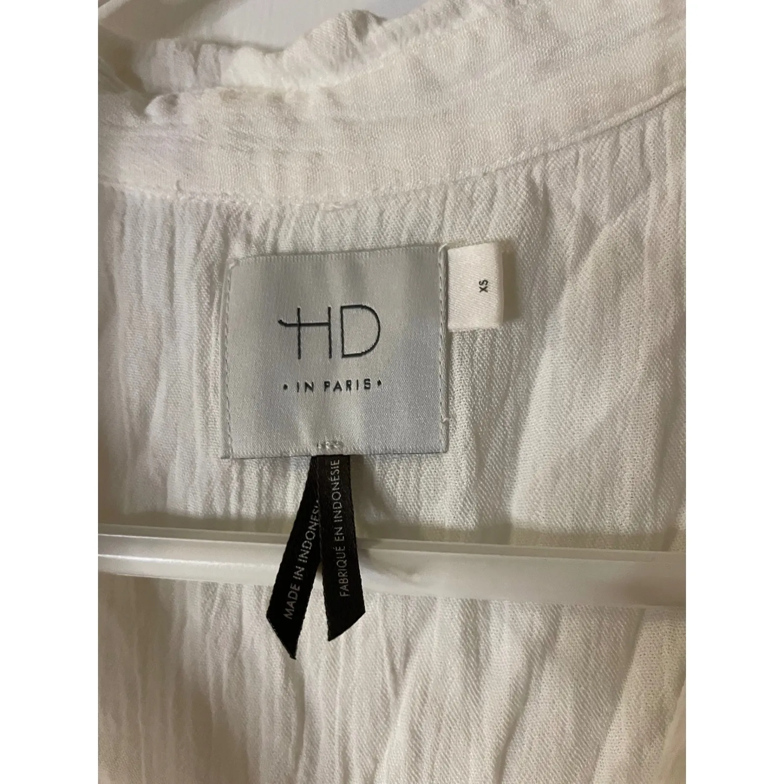 HD In Paris XS Sleeveless Button Down Shirt Dress White Casual - Image 2