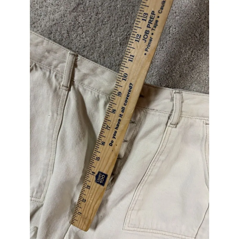 we the free free people cream cut off shorts carpenter style 26 buckle back Boho - Image 6