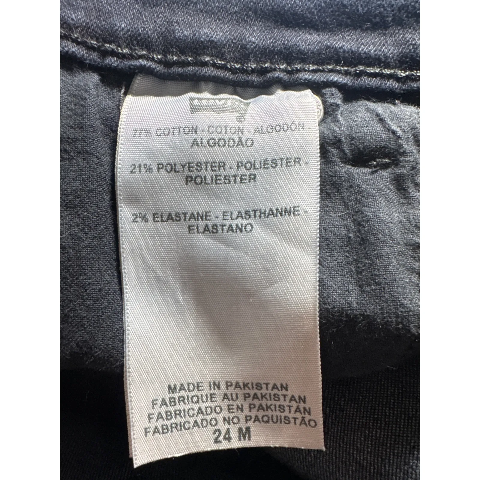 Levi's 512 Skinny‎ Jeans Dark Wash Stretch Denim Classic Style Size 24 - Image 4