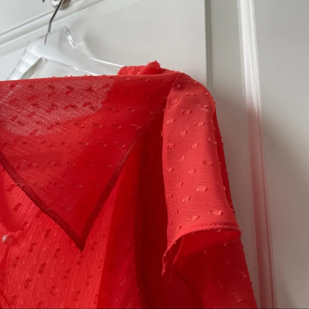 Leslie Fay Orange Tiered Ruffle Dress Knee Length Size 10 - Image 12