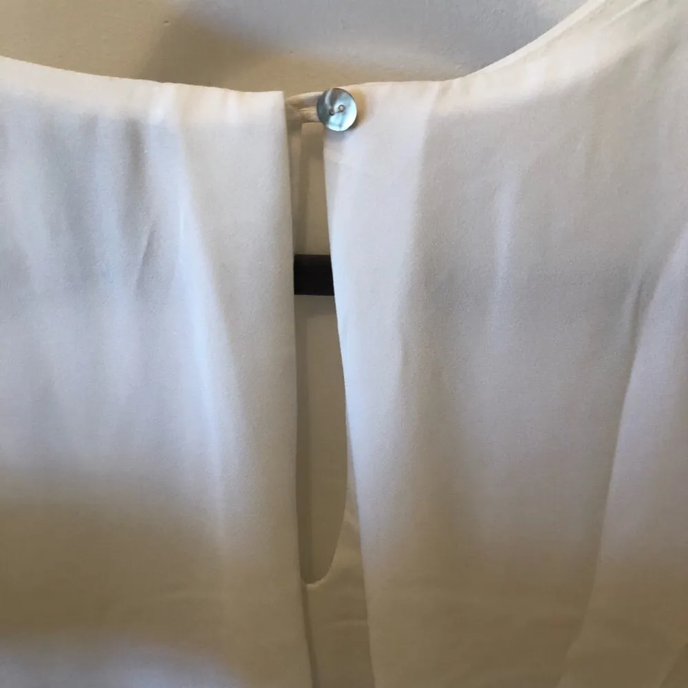 White Silky Material, Lace Sleeve Shirt - Image 3