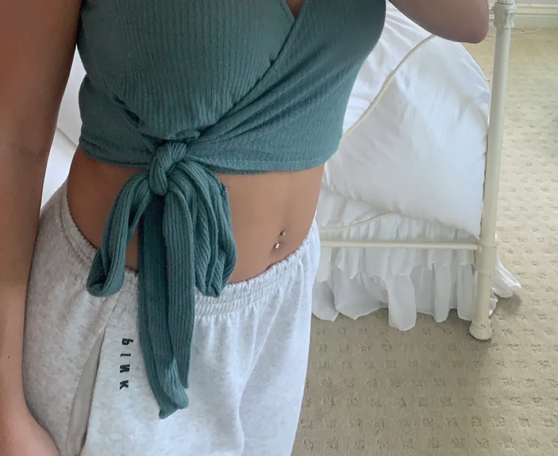 Urban Outfitters Cropped Wrap Top - Image 2