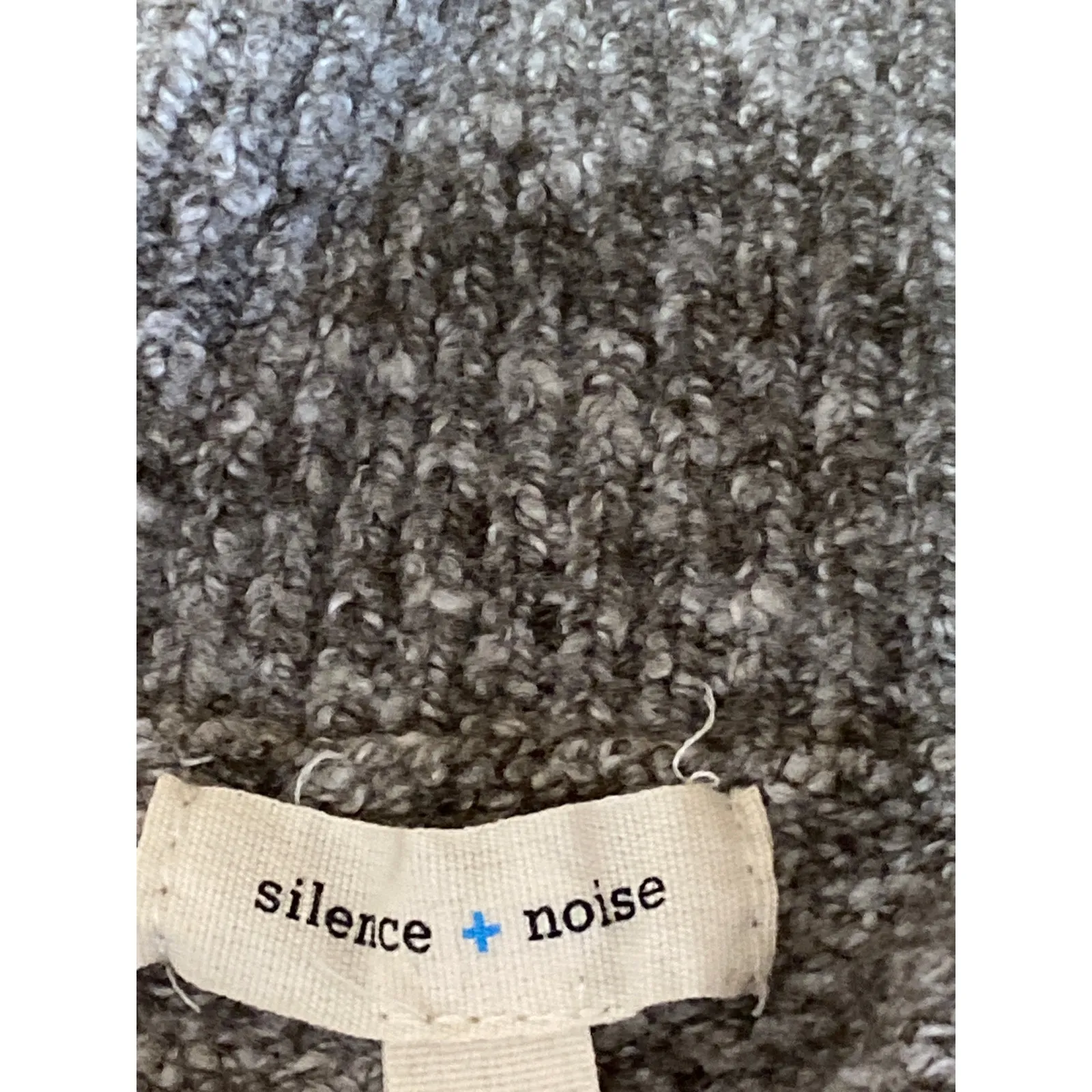 Silence + Noise Women's Gray Marled Deep V Neck Faux Wrap Sweater Top Size XS - Image 3