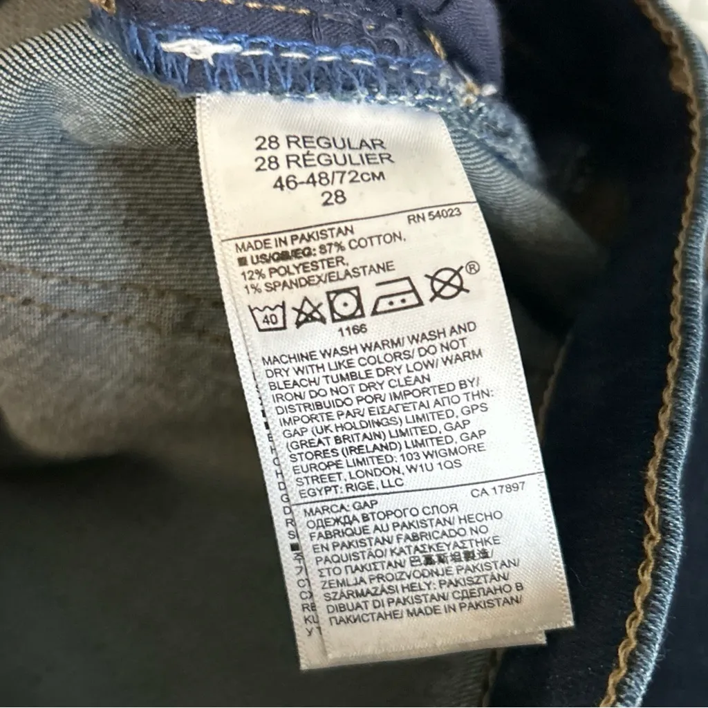 GAP Pants Women Size 28 Reg Blue Indigo Denim Jeans Straight Quiet Luxury Classy - Image 9