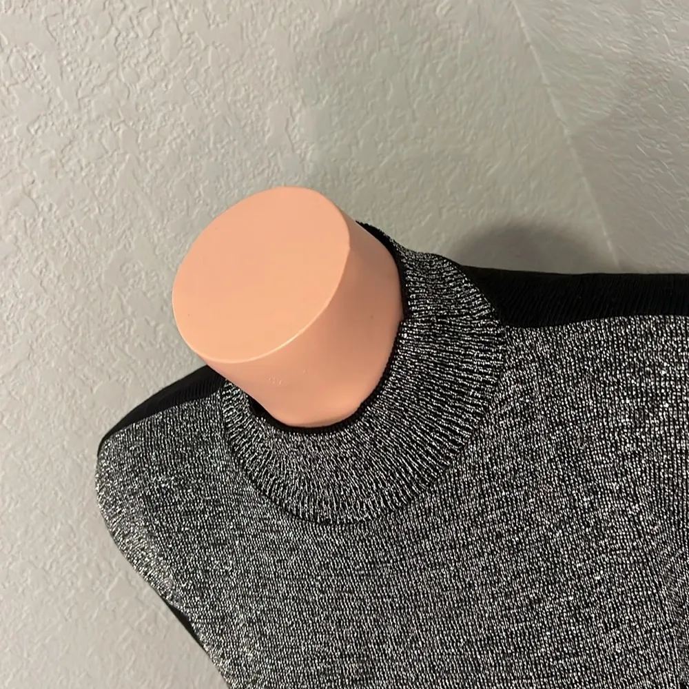 Alfred Dunner Diamond Pattern Sweater Size 1X LA SCALA BLACK SHINE SILVER NWT#83 - Image 8