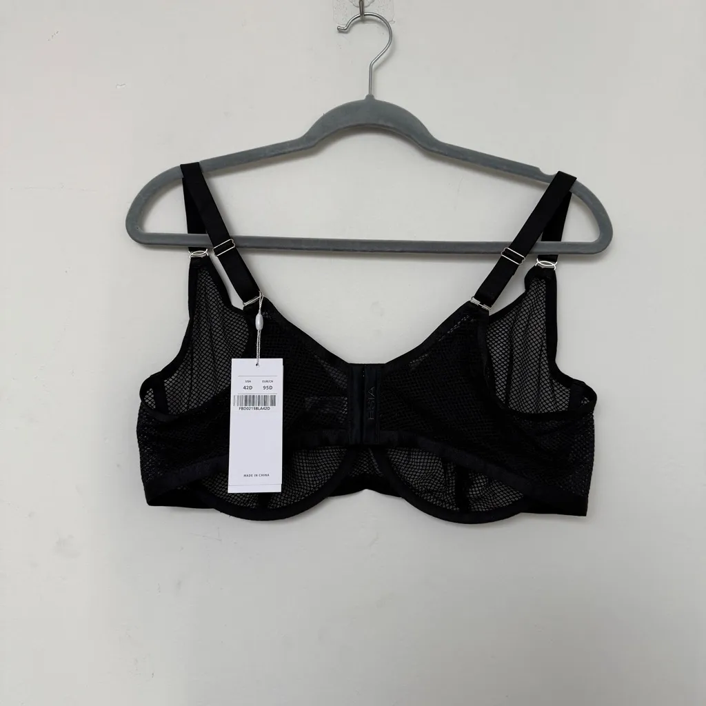 HSIA Enchante Punk Chic Strappy Unlined Balconette Bra Black Size undefined - Image 3