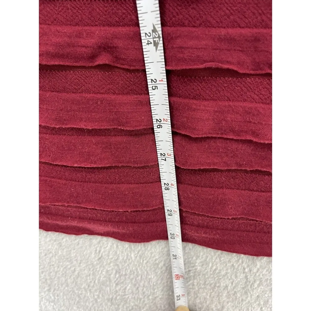 Max Studio Women's Dress Solid Brick Red Size Small 3/4 Sleeve Ruffled Scoop Nec - Image 4