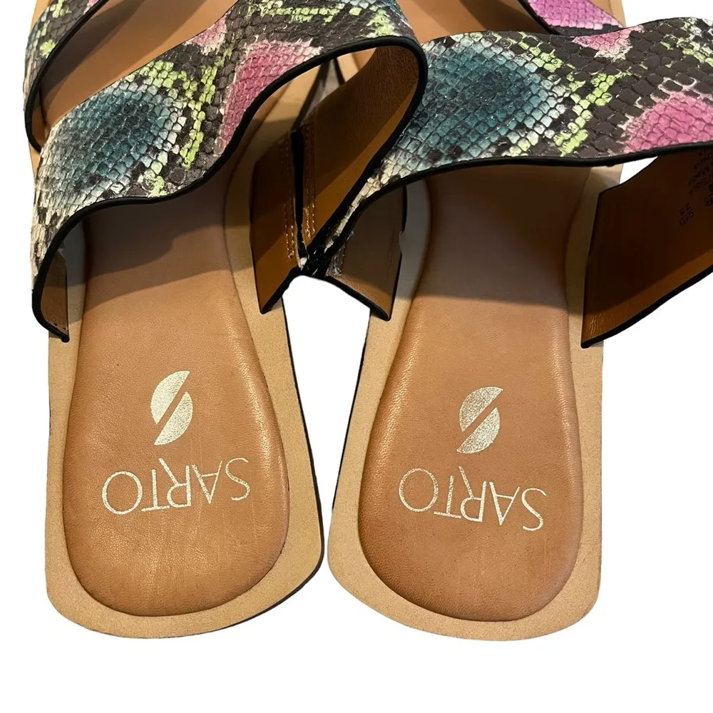 Sarto by Franco Sarto Ediana Sandal Orchid Snake Leather, Sz 8 - Image 13