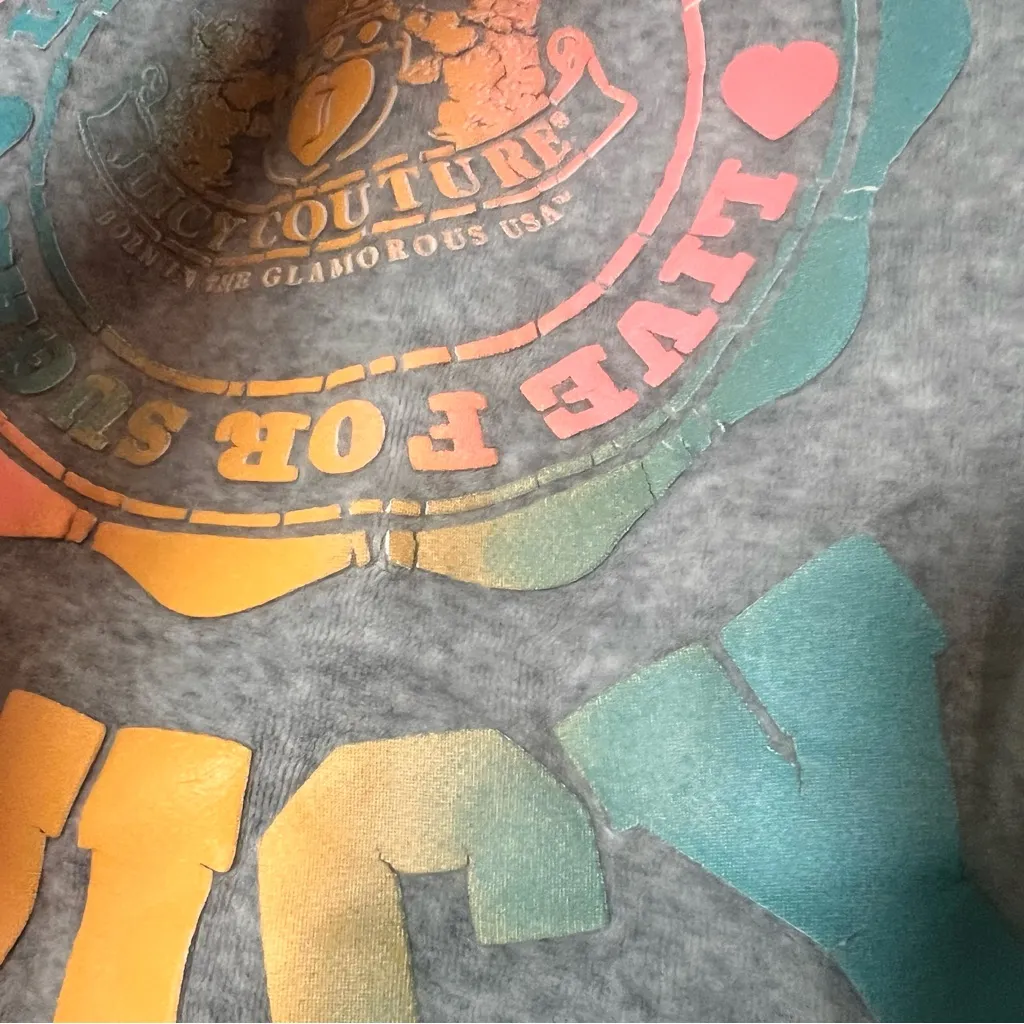 Vintage Juicy Couture Velour Full Zip Hooded Sweatshirt Gray Size P Small Y2K - Image 8