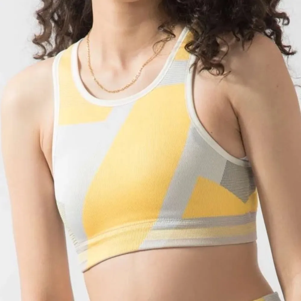 Nike Icon Clash Seamless Sports Bra Yellow Grey‎ XS - Image 10