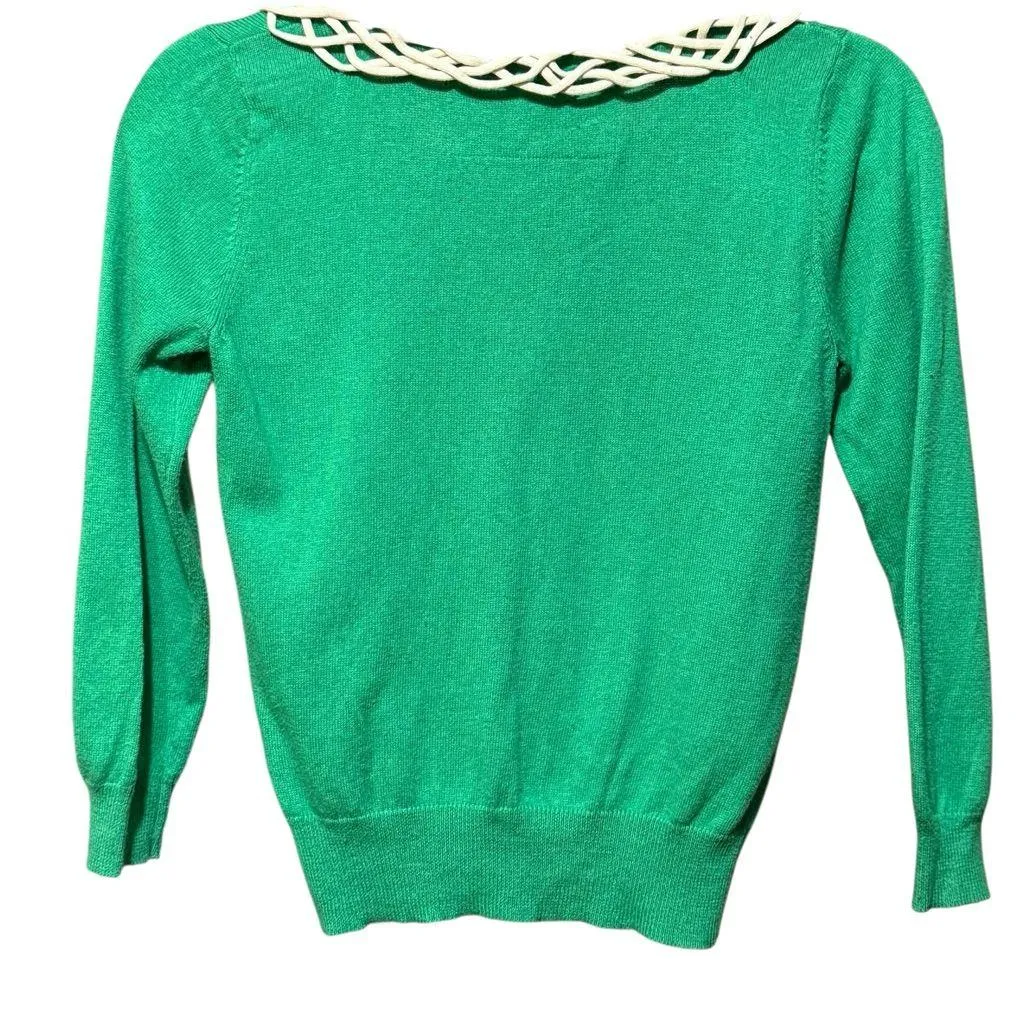 Anthropologie Field Flower Shamrock Green Cashmere/Cotton Blend Cardigan Sz S - Image 2