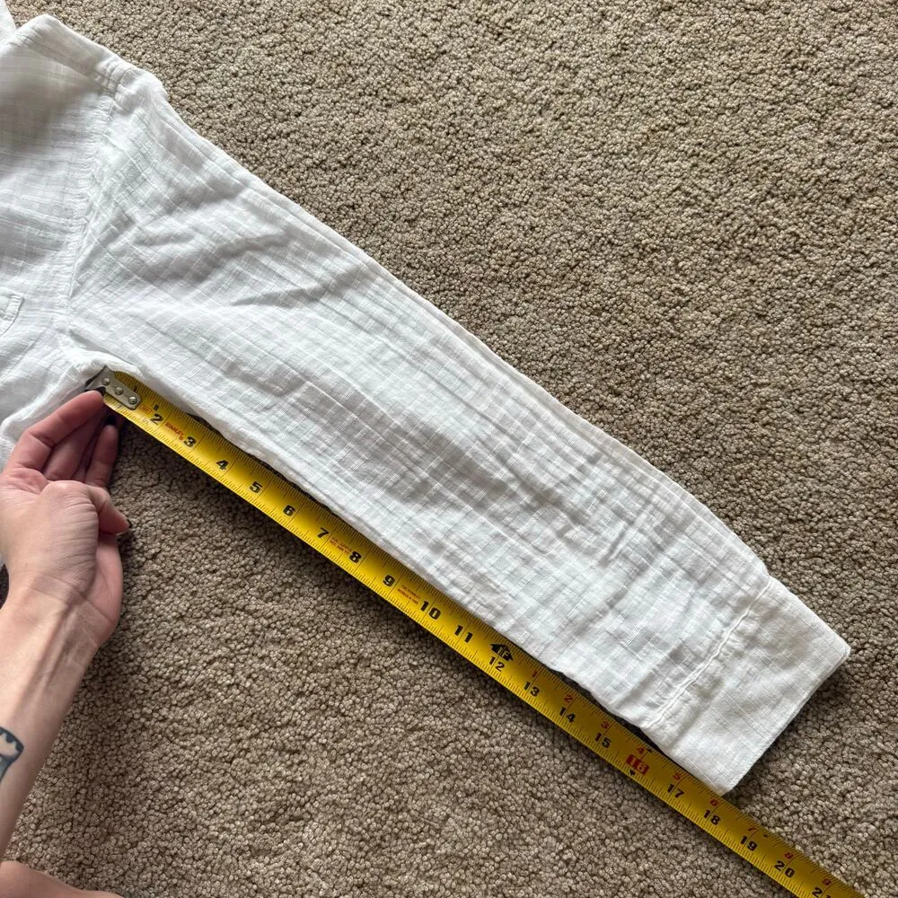 Sanctuary 100% Cotton Flowy Tie Front Semi Sheer White Long Sleeve Costal Casual - Image 5