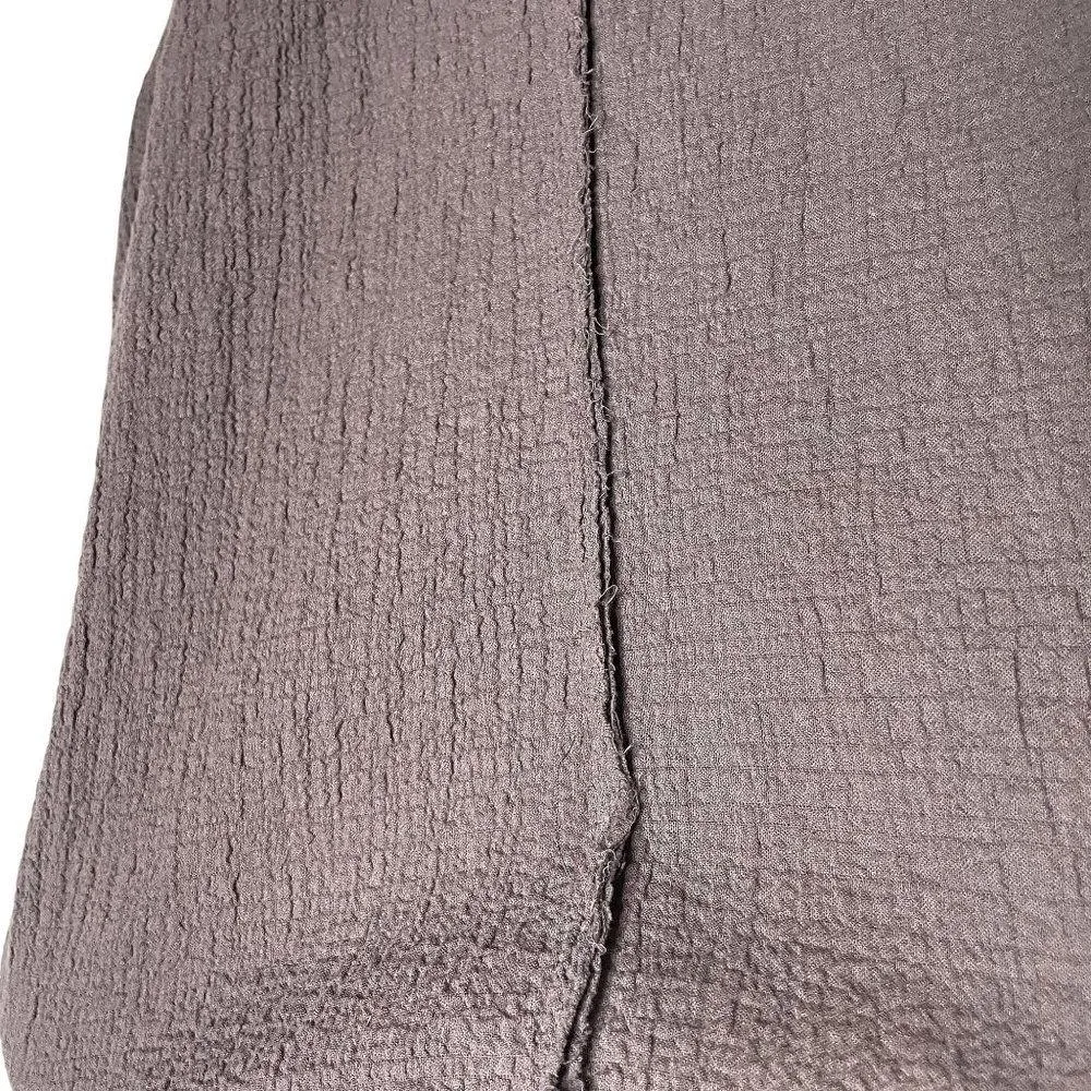 Womens Grade & Gather Peasant Rippled Shirt Gray Relaxed Fit Size Medium u - Image 8