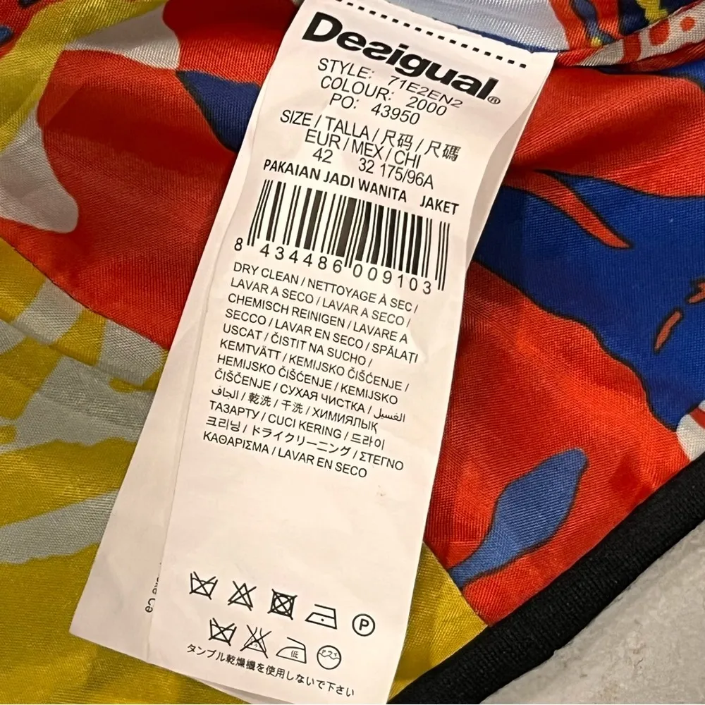 NEW Desigual Black 1 Button Embroidered Blazer - Image 12