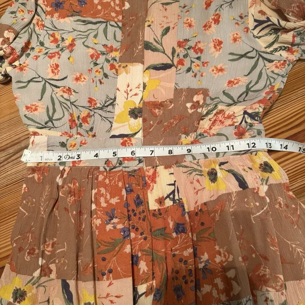 Fate Midi Dress Sz Small Patchwork Boho Peasant Western Romantic Feminine Flowy - Image 13