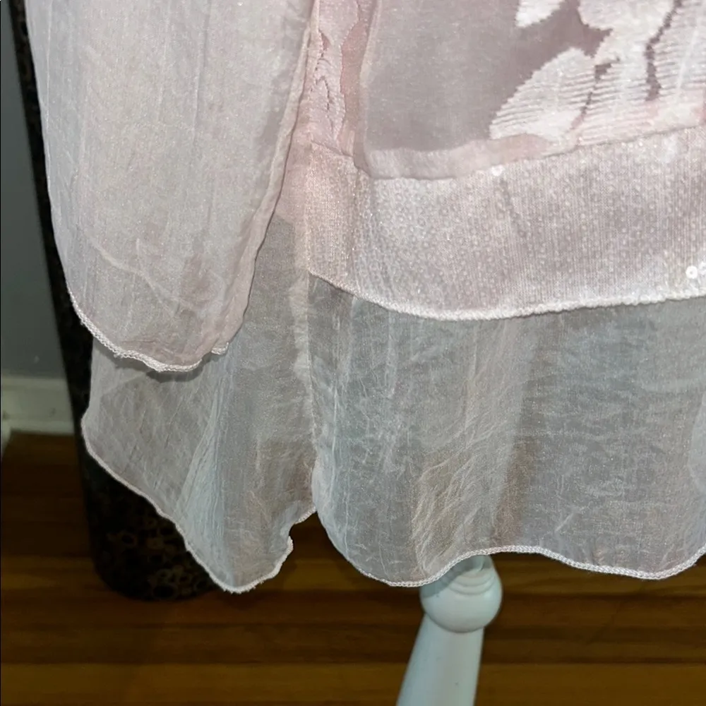 Simply Couture. Elegant Pink Lace Women's Top - Image 5