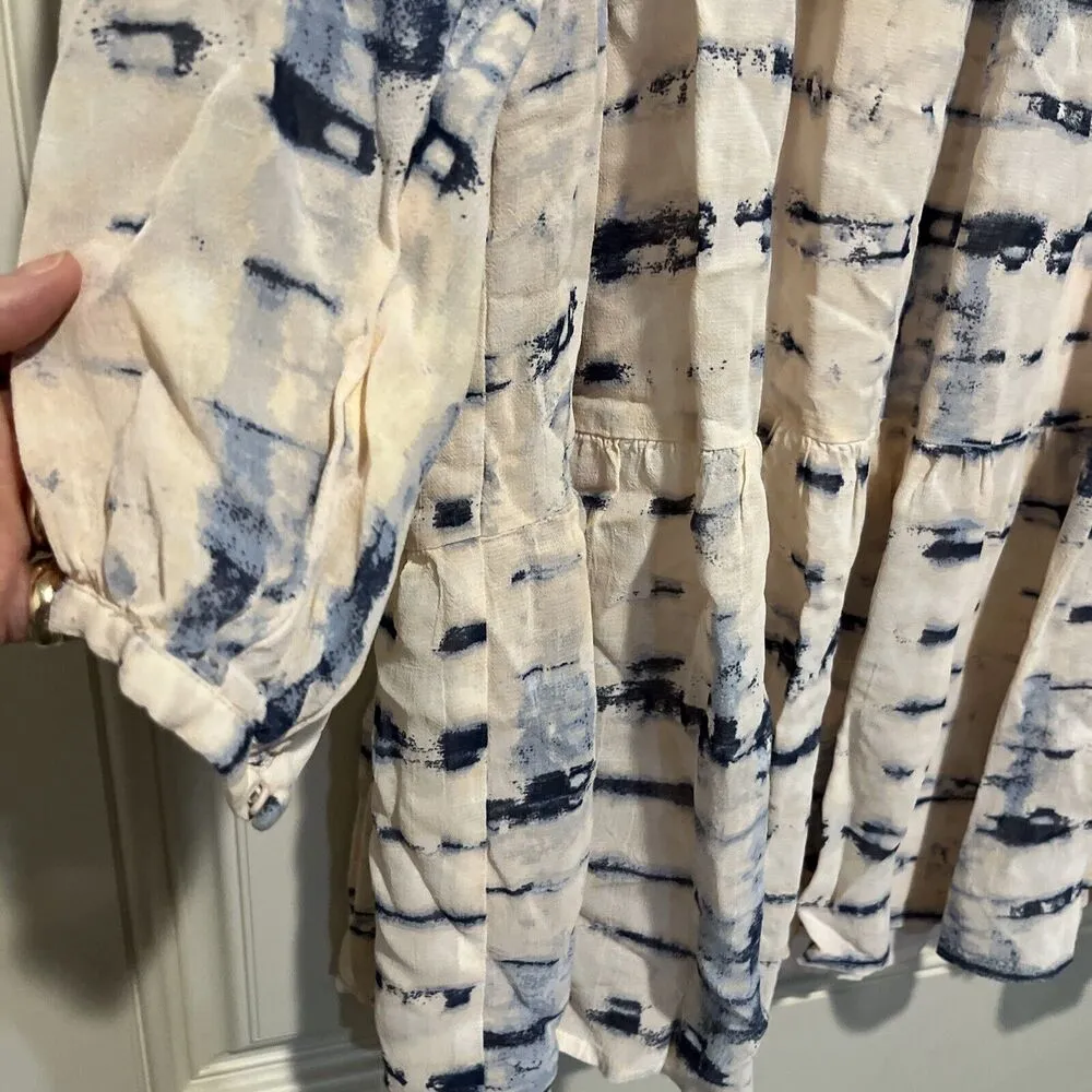 Sanctuary Imagine Dress pink baby doll mini rayon crepe long sleeve Small - Image 6