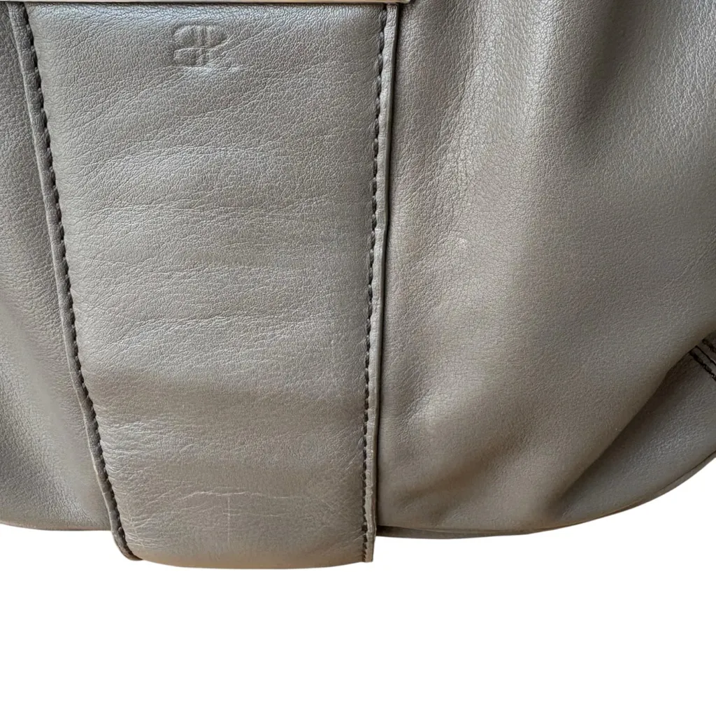 Banana Republic Grayish Taupe Leather Slouchy Hobo Magnetic Clasp Bag - Image 16