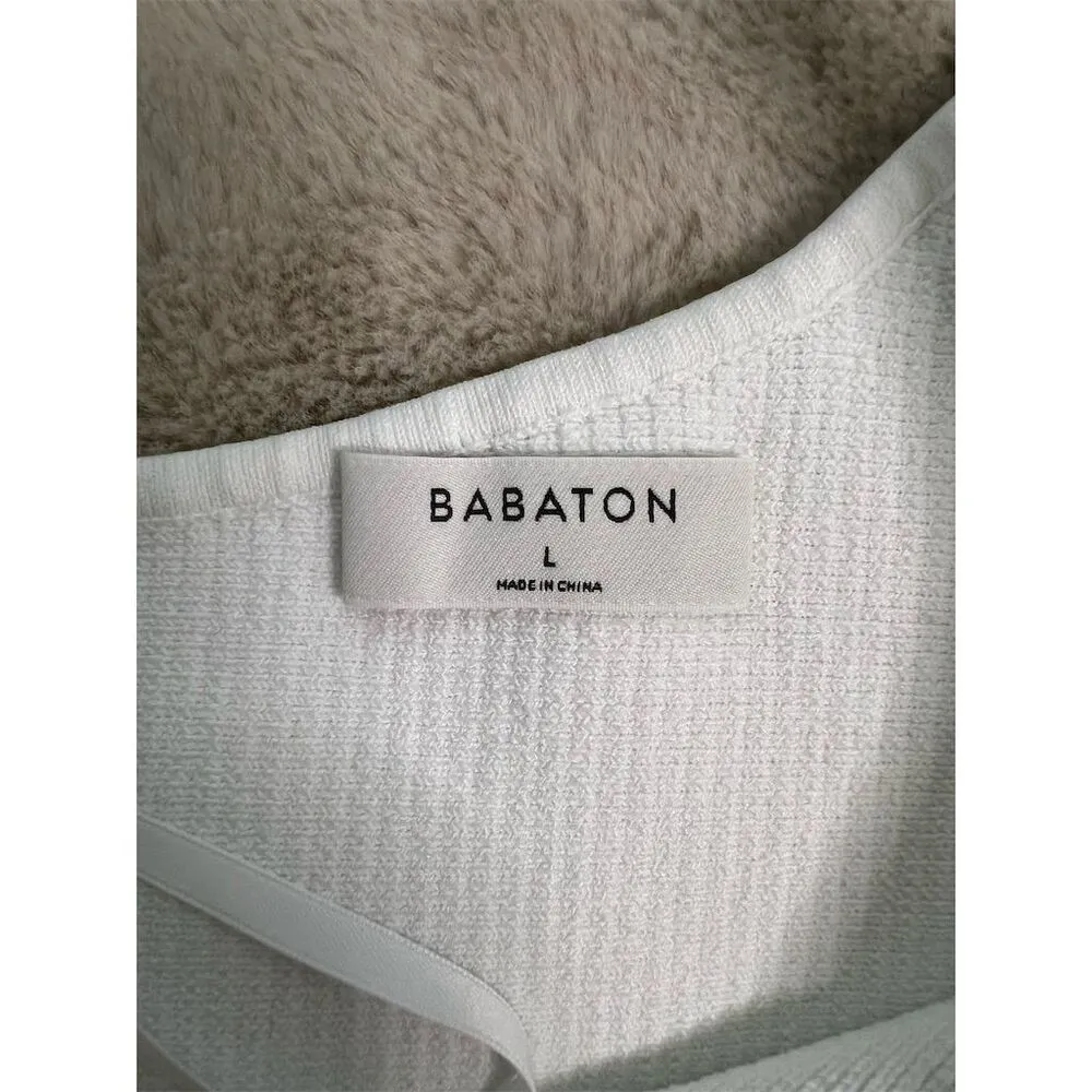 Aritzia Babaton Women's Beige One-Shoulder Cropped Tank Top Size L - Image 3